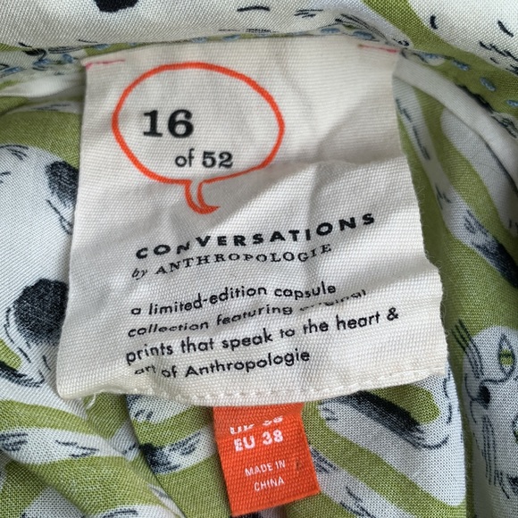 📌 ( Sold ) Anthropologie 16 of 52 conversations Cat Print Top - Picture 2 of 6